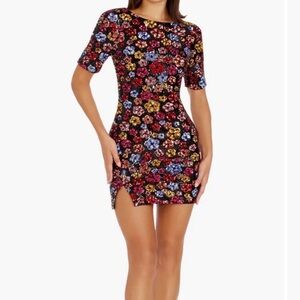 Dress the Population Sequin Floral Cocktail Minidress
